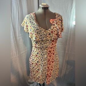 Elegant Asymmetrical Floral Dress